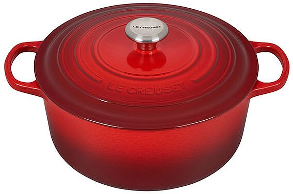 Round Dutch Oven 7.25qt. Enameled Cast Iron, Cerise