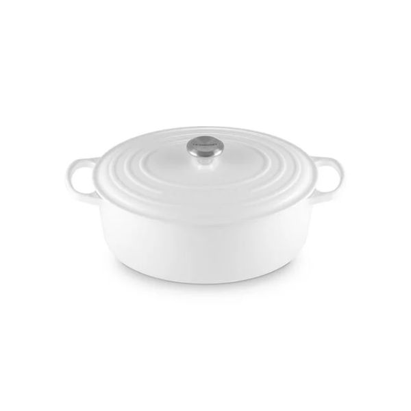 Oval Dutch Oven  8 qt. Enameled Cast Iron, White