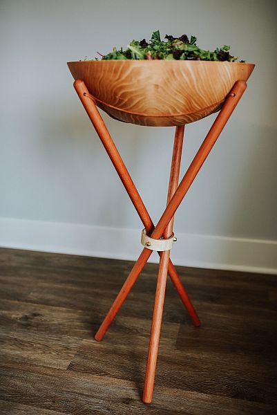 Cherry Table Side Bowl Stand 36