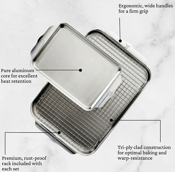 Provisions OvenBond 1/2 Sheet W/Rack & 1/4 Sheet 3-Piece Set