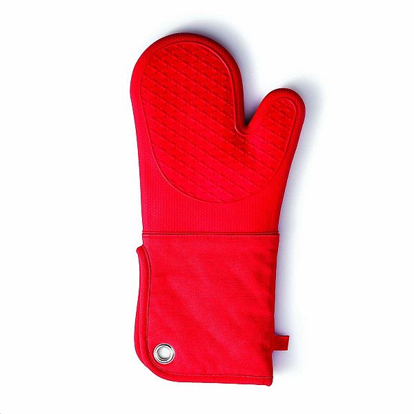 Oven Mitt, Cotton/Silicone Red