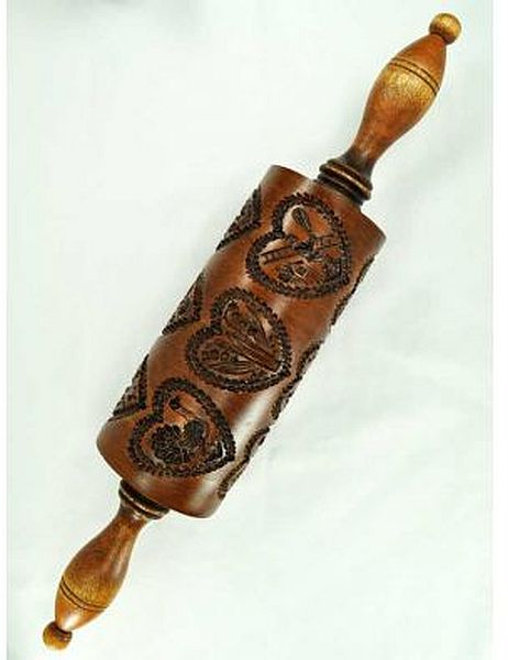 Rolling Pin Dozen Hearts Cookie Mold